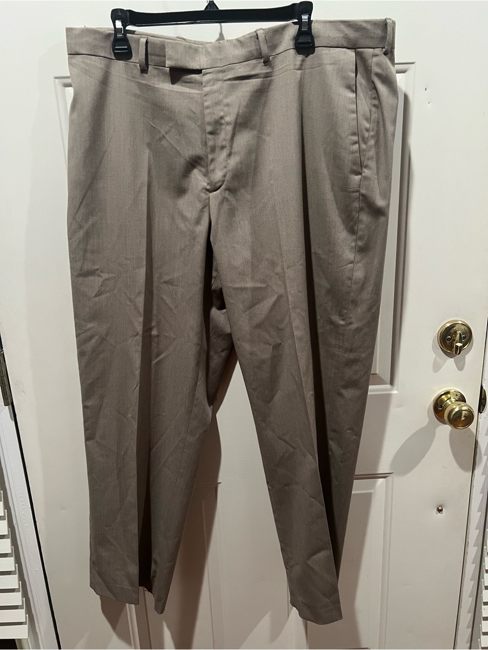 Haggar Men's Dress Slacks in Taupe Brown